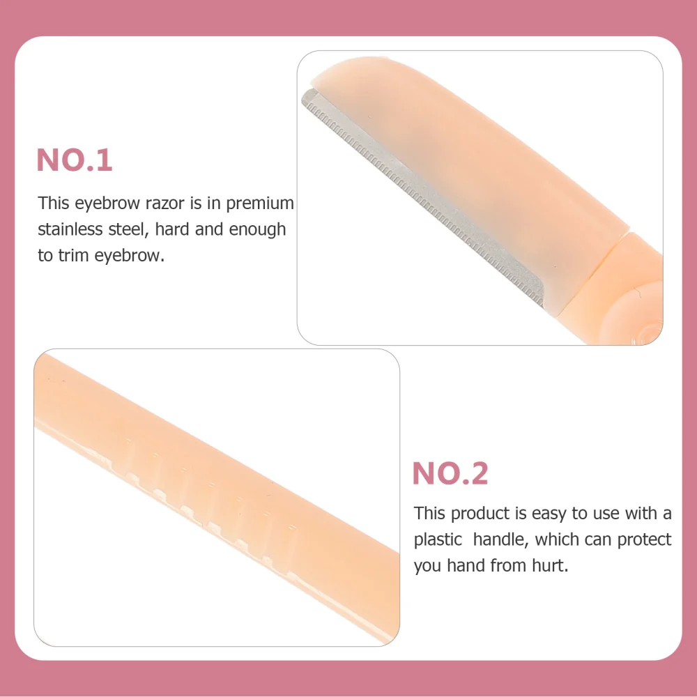 3Pcs Portable Eyebrow Razor Folding Eyebrow Trimmer Makeup Tool Kit for Women (Linght Pink + Light Yellow + Blue)