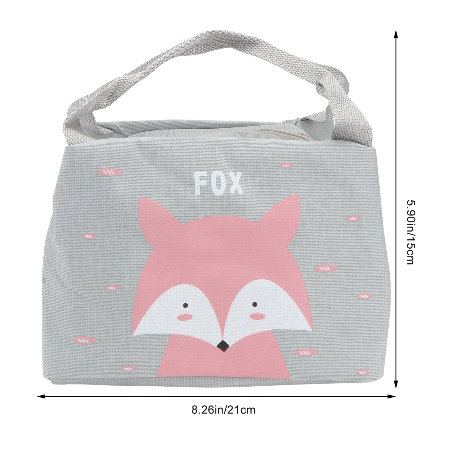 1pc Cartoon Lunch Bag Student Handheld Picnic Bag Oxford Cloth Bento Handbag