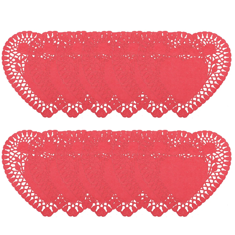 100 Sheets Mini Heart Doilies Paper Placemat Wedding Party Decoration Ornaments