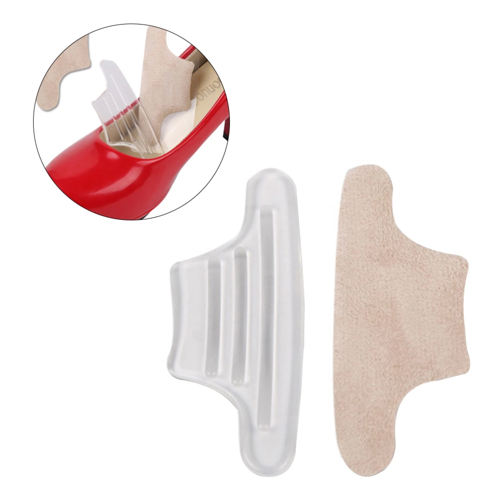 Pair of Self Adhesive Abrasion-resistant Blister-resistant Back Heel Pads Grips Liners Silicone Gel Anti-skid Foot Care Back Heel Cushion for High Heels Blisters (Beige)