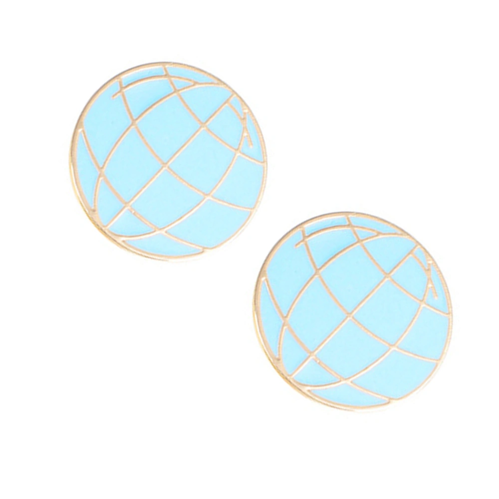 2pcs Chic Brooches Cartoon Globe Alloy Badge Decorative Breastpin Delicate Corsage Accessories