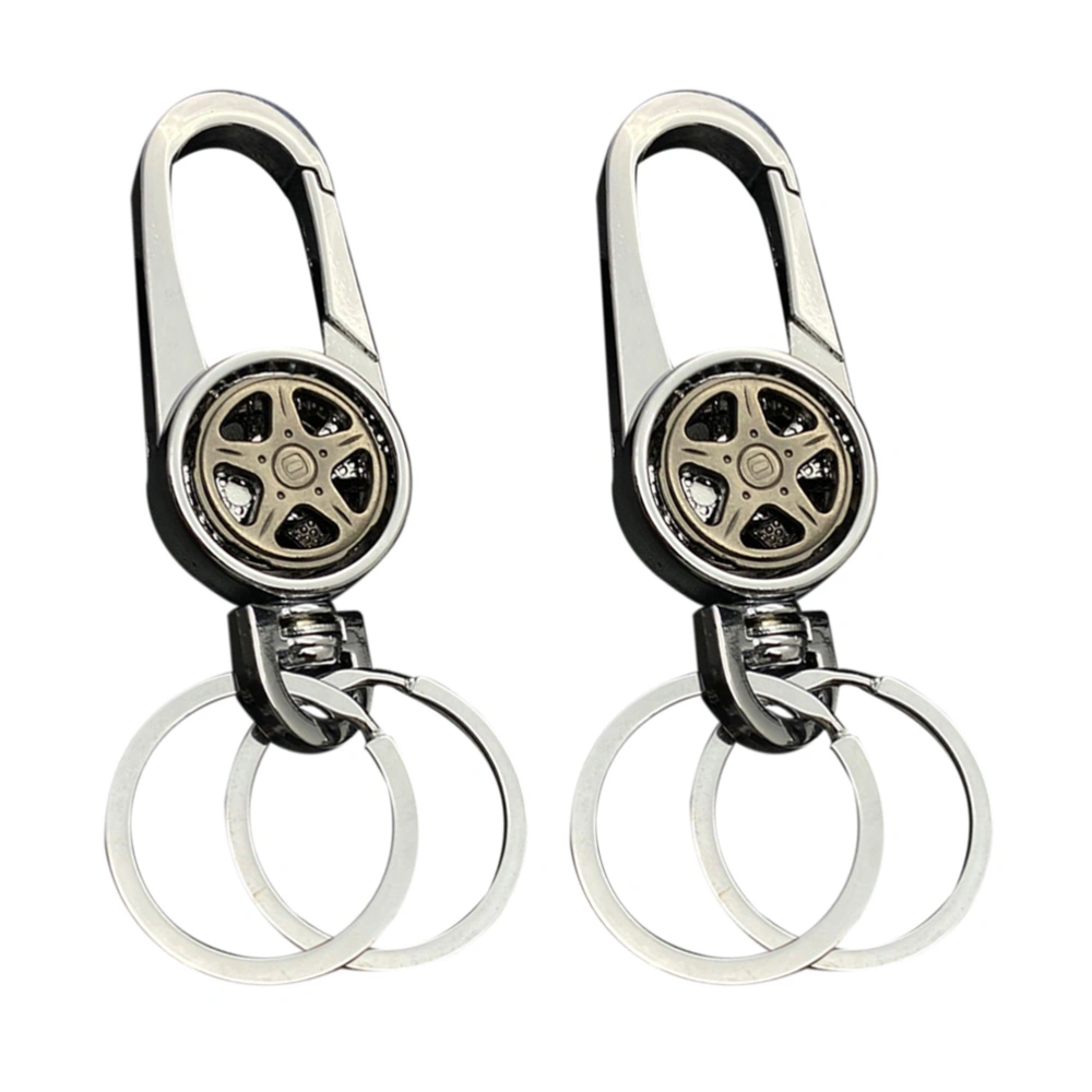 2pcs Car Key Chain Metal Keychain Alloy Keychain Key Ring (Assorted Color)