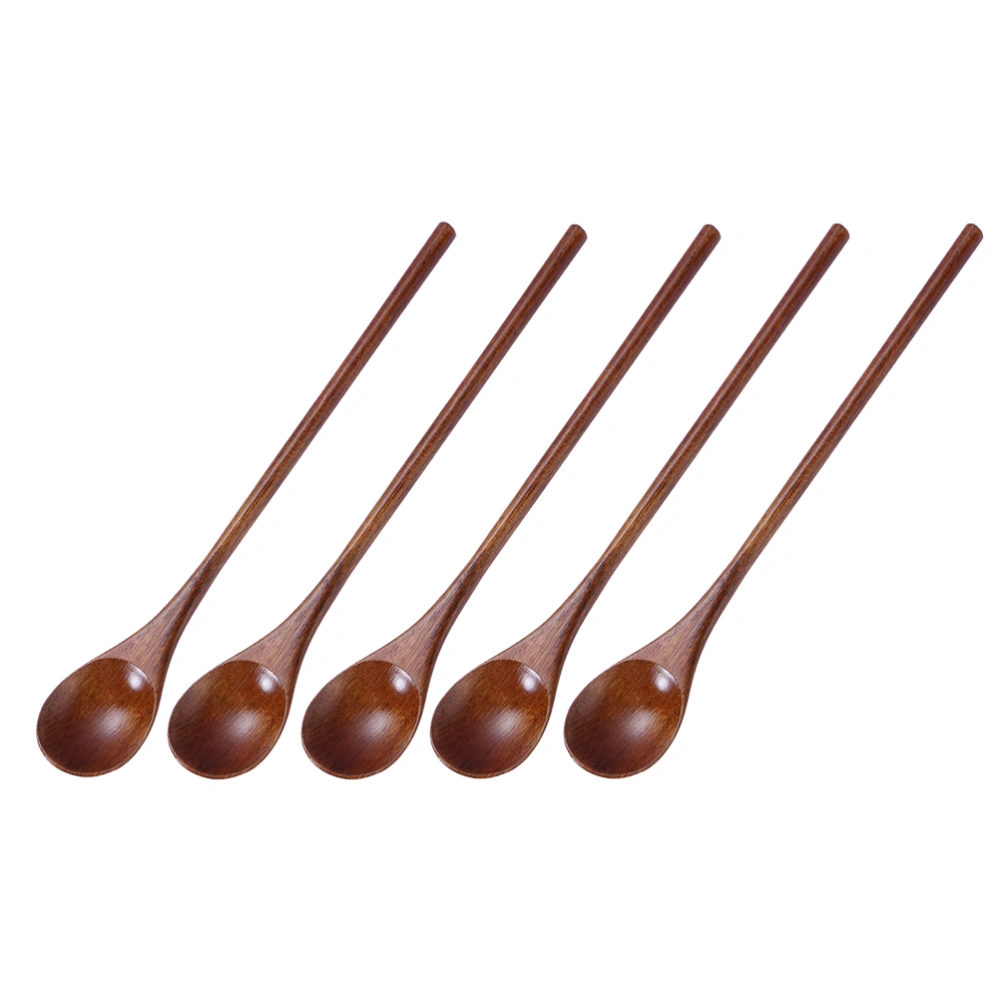 10 pcs Eco Friendly Natural Wooden Spoon Set for Eating Mixing Stirring Cooking Coffee Demitasse Tea Dessert