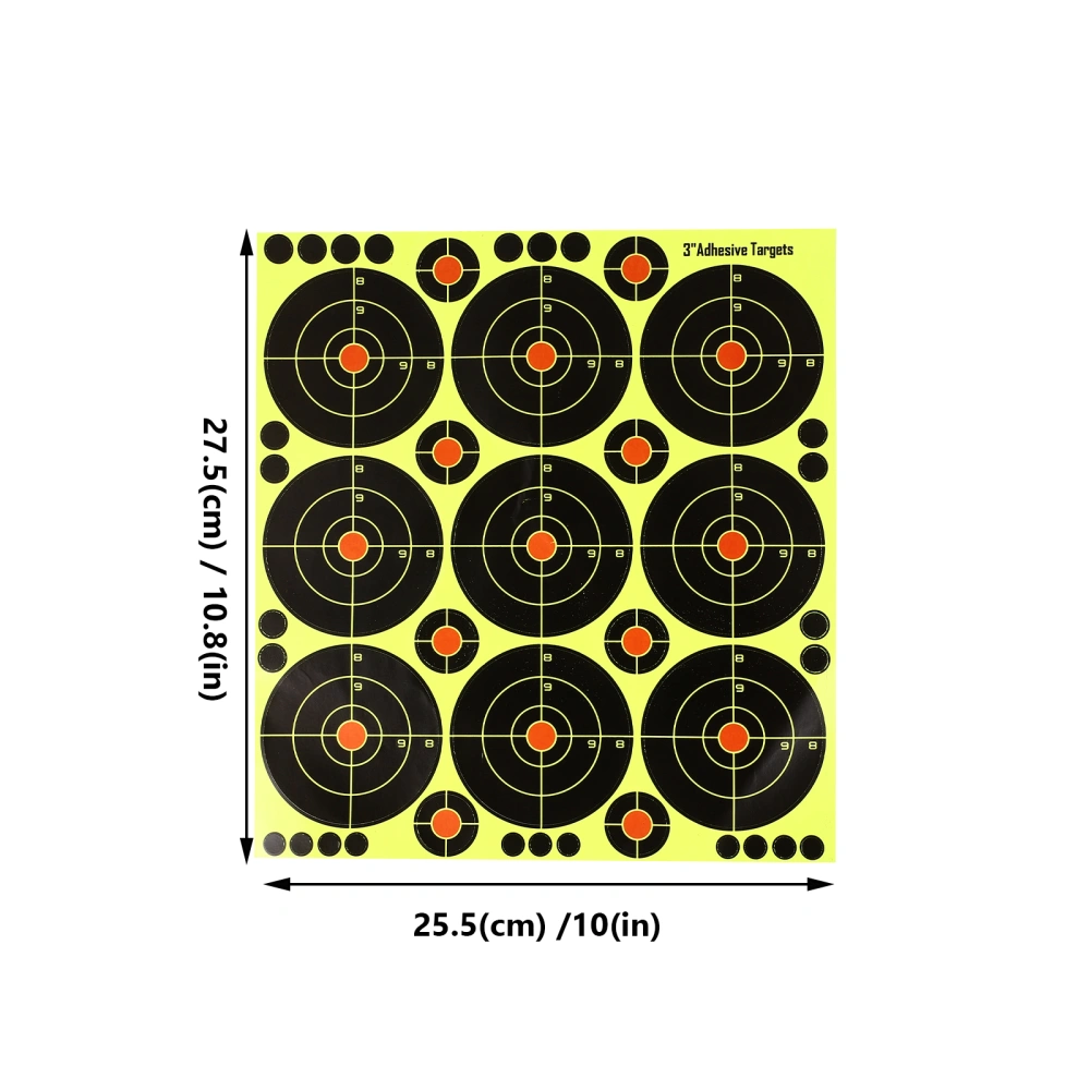 10 Sheets Self-adhesive Shooting Target Paper Splashing Aim Paper Archery Target Sticker