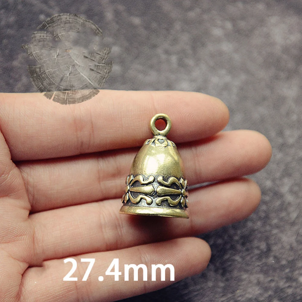 3pcs Copper Bell Pendant Decor DIY Jewelry Accessories Retro Bell Pendant Simple Keychain Bell Pendant