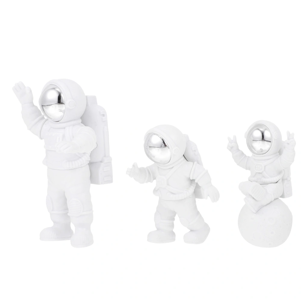 3pcs Creative Resin Craft Astronaut Decors Indoor Creative Spaceman Ornaments