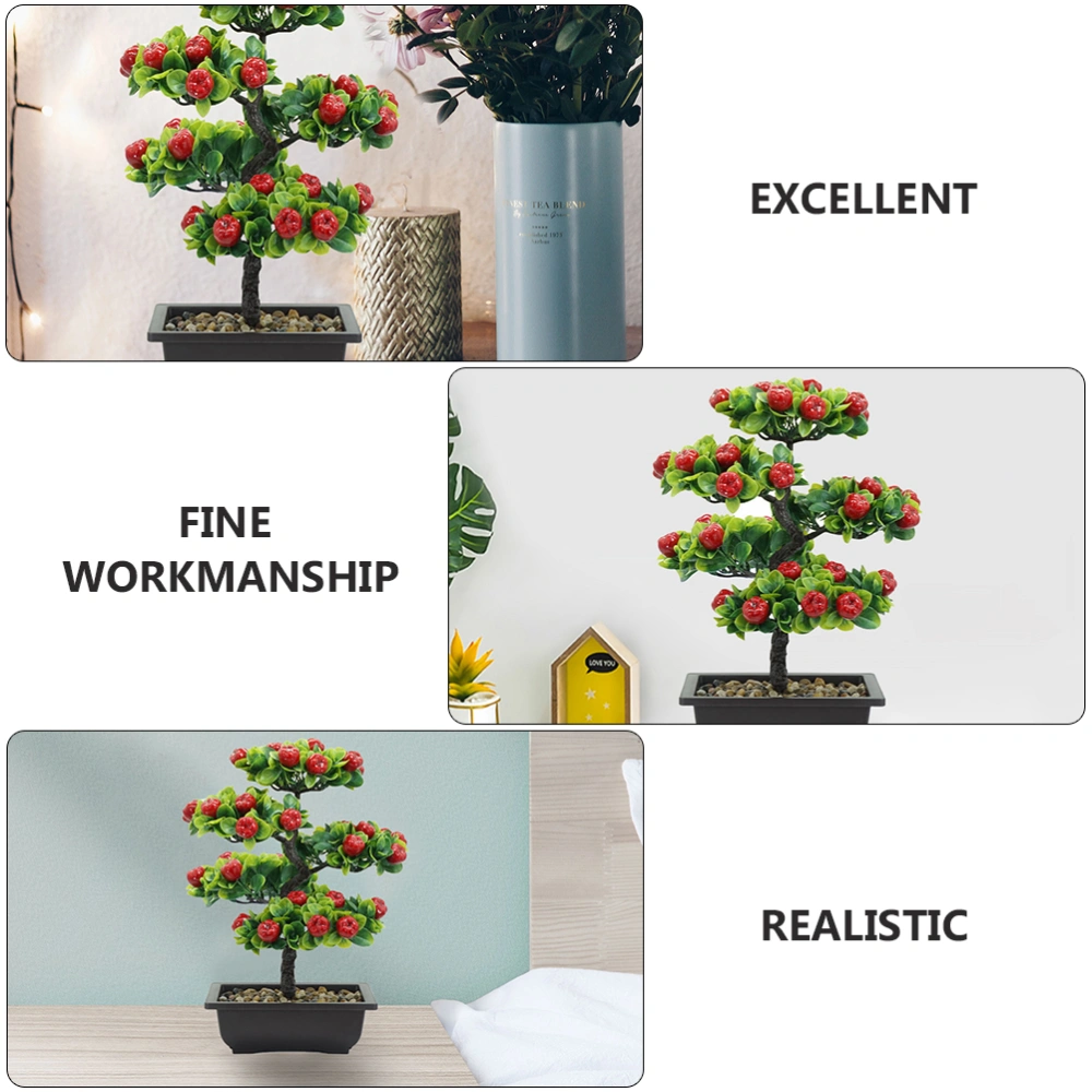 Creative Simulation Plant Fruit Tree Decor Artificial Bonsai Flower Potted Decor