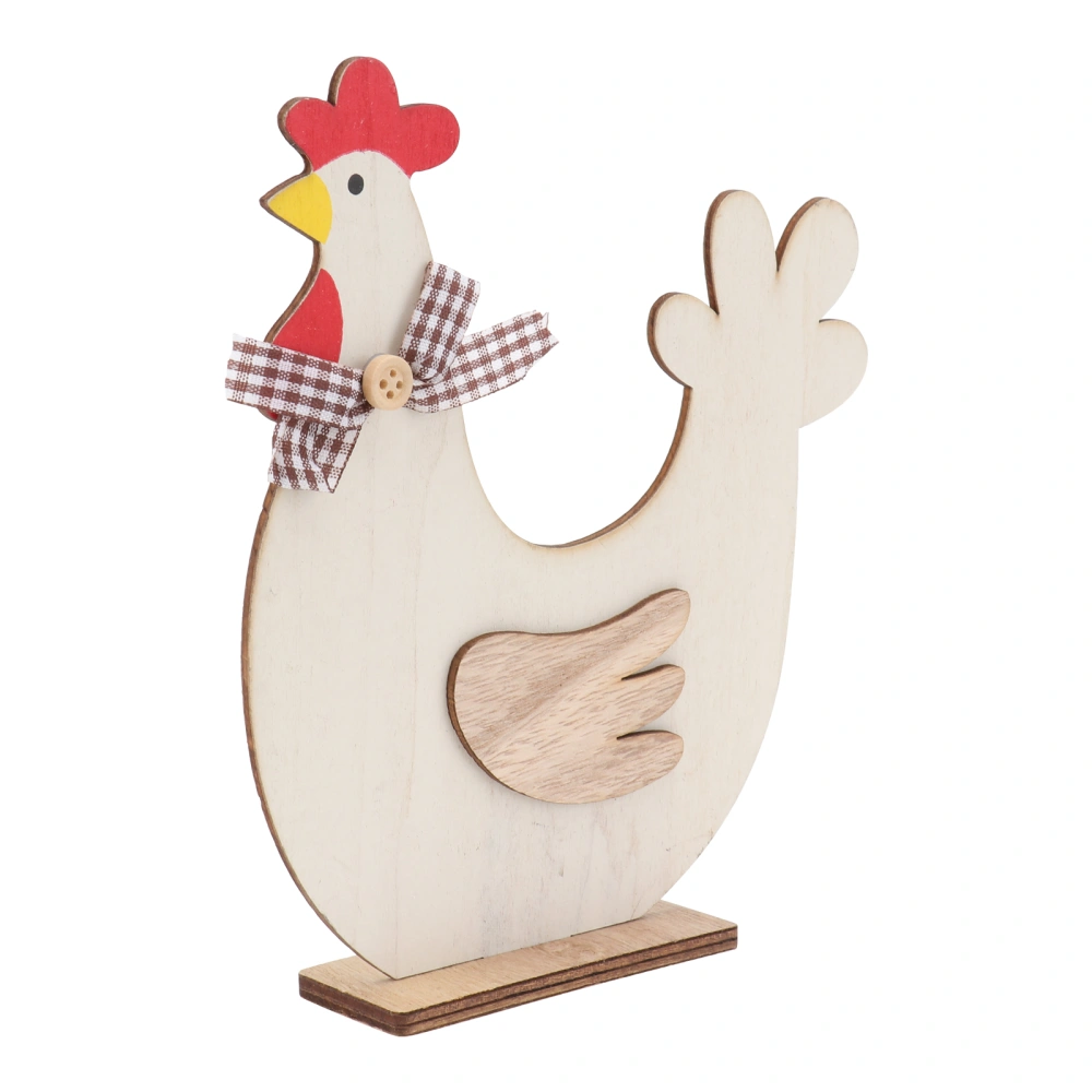 1PC Easter Chick Adornment Cartoon Easter Wooden Chick Ornament Creative Easter Chick Desktop Decor Creative Wooden Chick Crafts Decor for Home Office Party Decor Hen Style