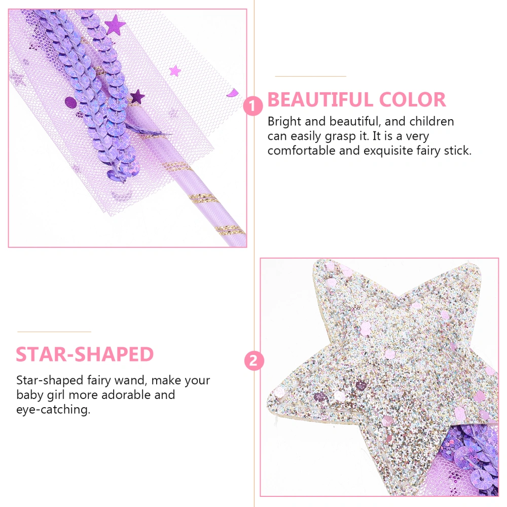 4Pcs Fairy Wand Toy Decorative Fairy Wand Shiny Star-shaped Wand Toy Baby Girl Wand Toy