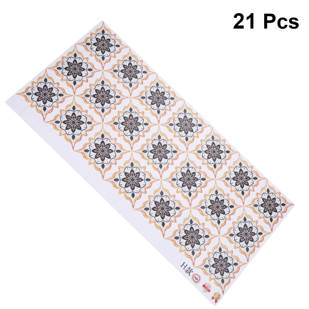 21 Pcs fresh Style Thicken Simulatioin DIY Diagonal Tile Stickers Removable Waterproof Non-Slip Wall Stickers Bathroom Floor Stickers - H