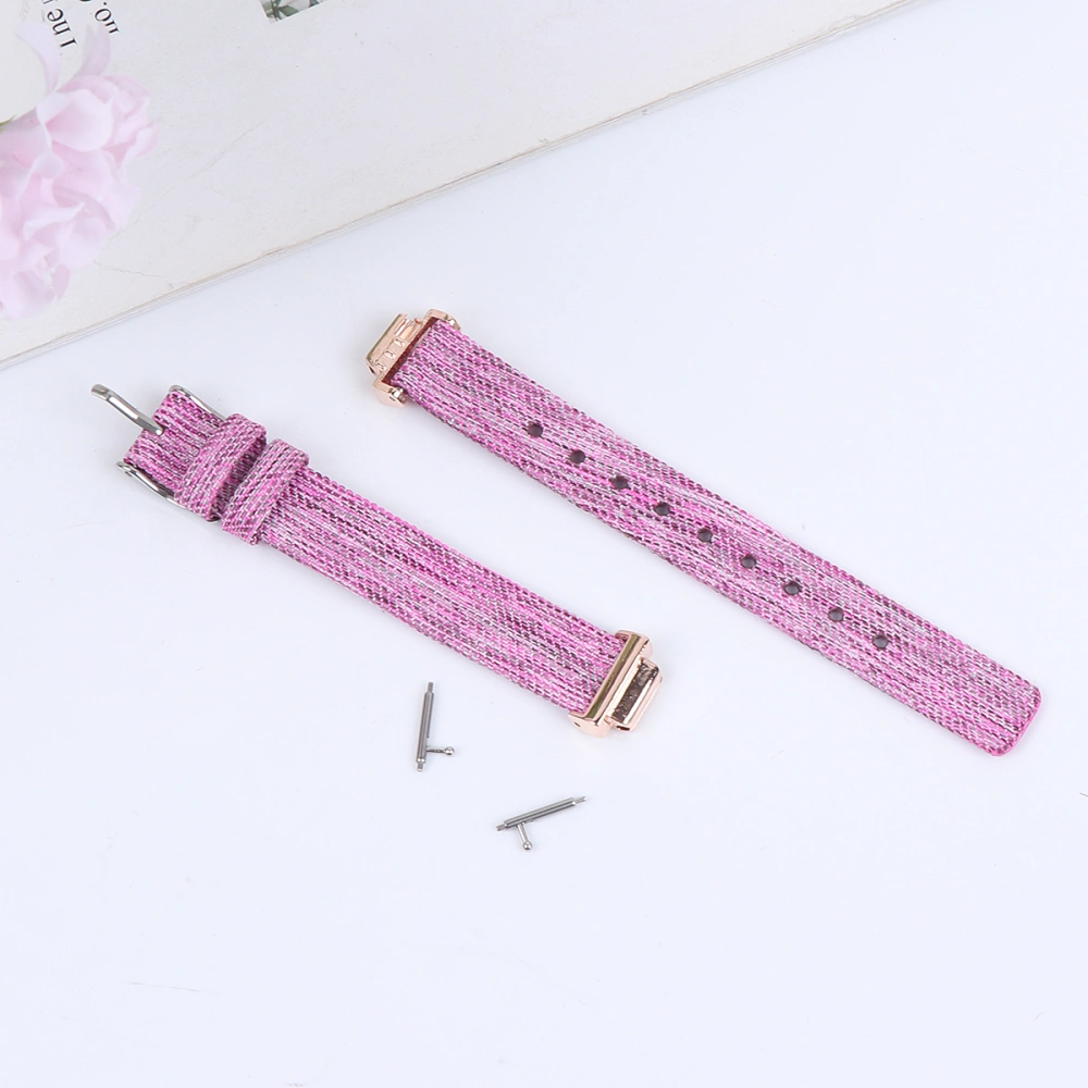 Pink with Purple Canvas Watch Band Replacement Wrist Bracelet Strap Fashion Watchband Compatible with Fitbit HR