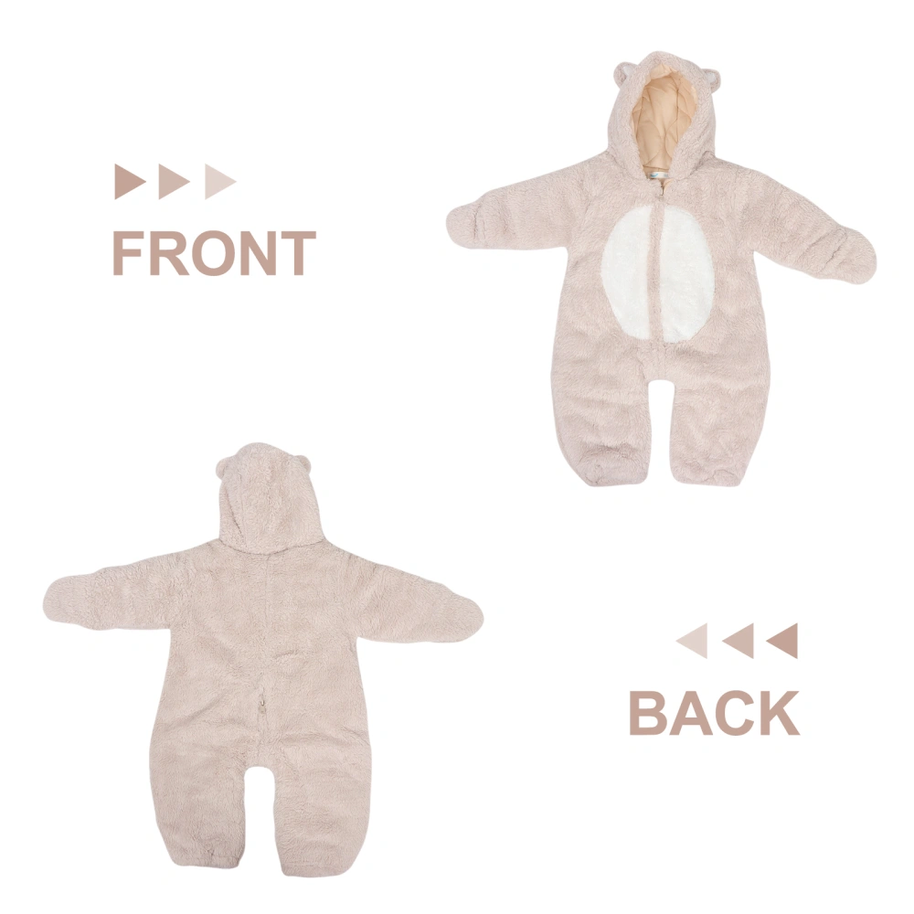 Baby Koala Design Jumpsuit Thickened Long Sleeve Rompers Winter Warm Clothes Coat for Infant Toddler (59cm)