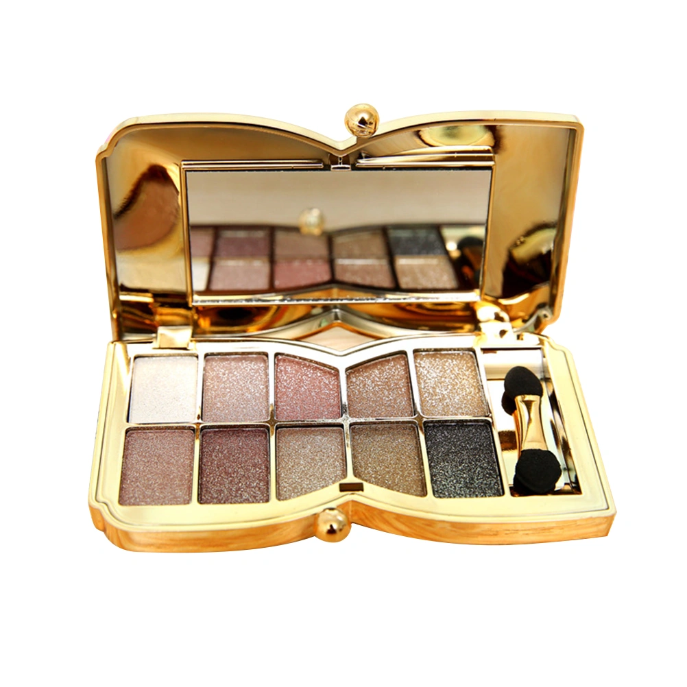Colorful Makeup Eye Shadow Set 10 Colors Flash Glitter Eyeshadow With Brush & Mirror (5#)