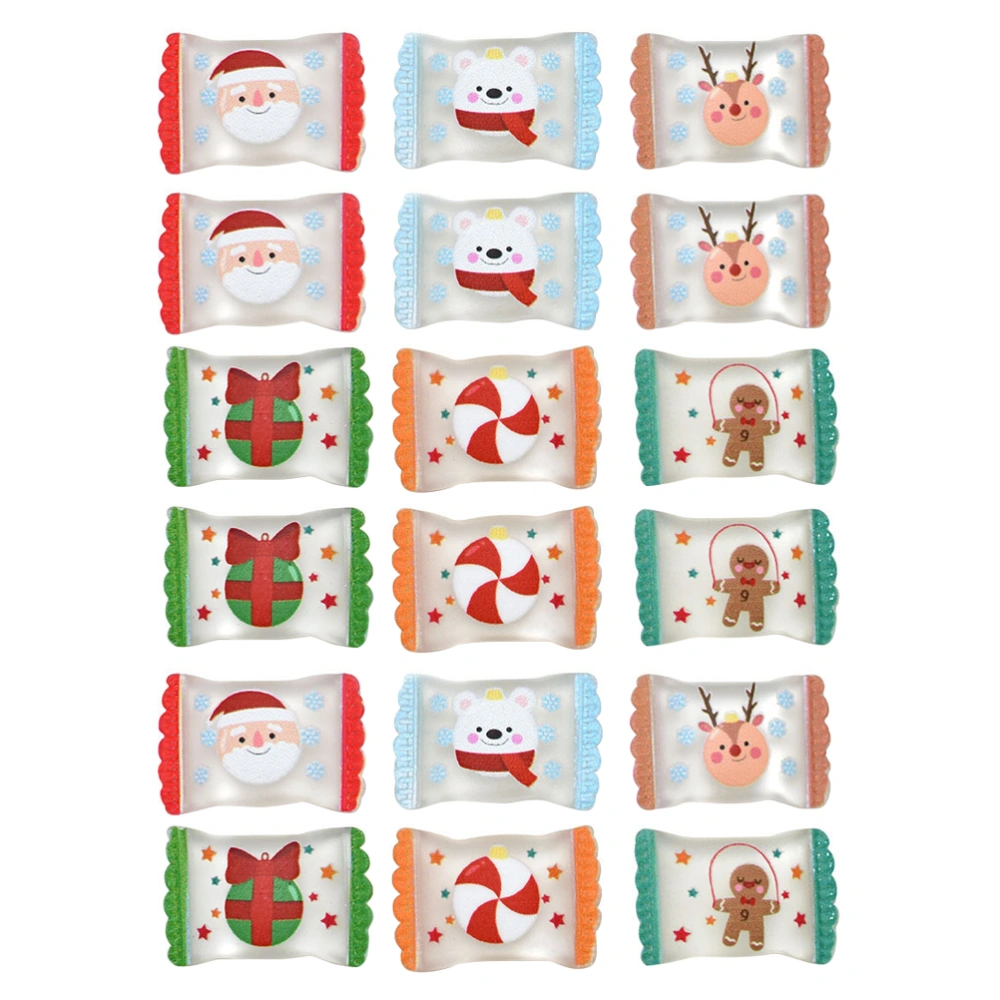 60pcs Christmas Candy Charms Resin DIY Xmas Decor Phone Case DIY Material