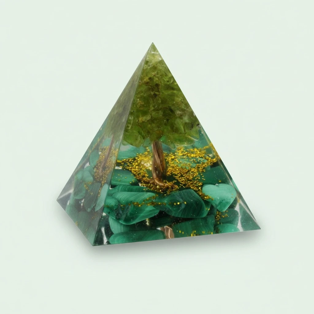 1pc Orgone Pyramid Tree of Life Energy Pyramid Home Adornment Feng Shui Decor