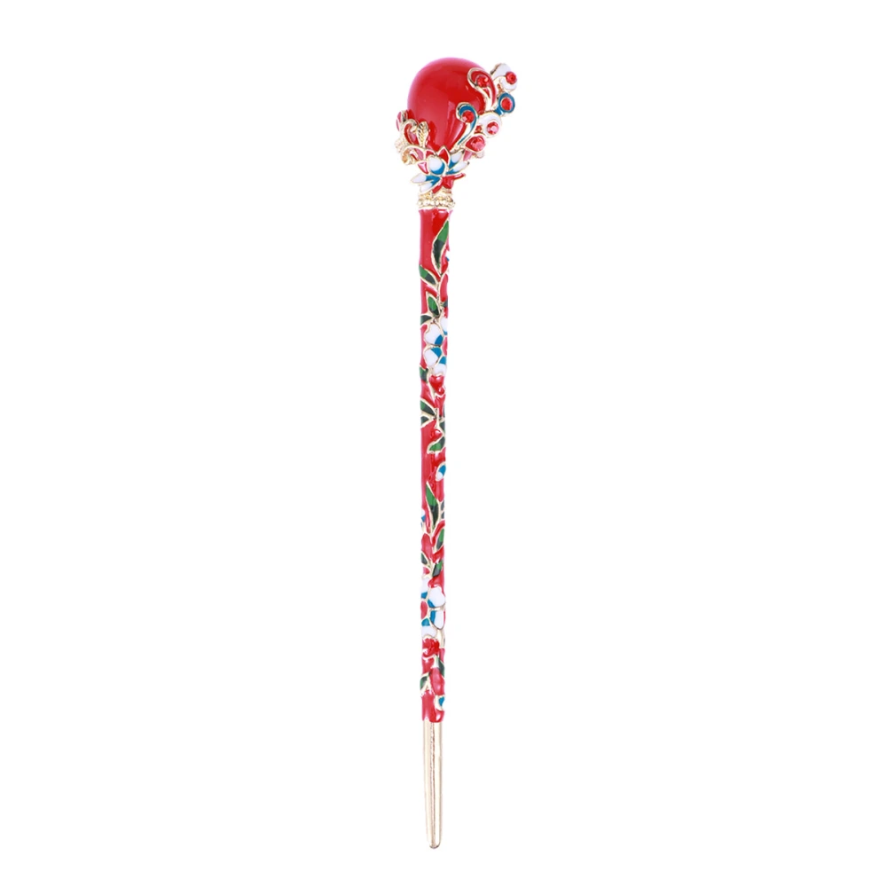 Vintage Hair Chopsticks Hair Decor Chinese Hairpins Ancient Hair Clip Hair Stick (Red)