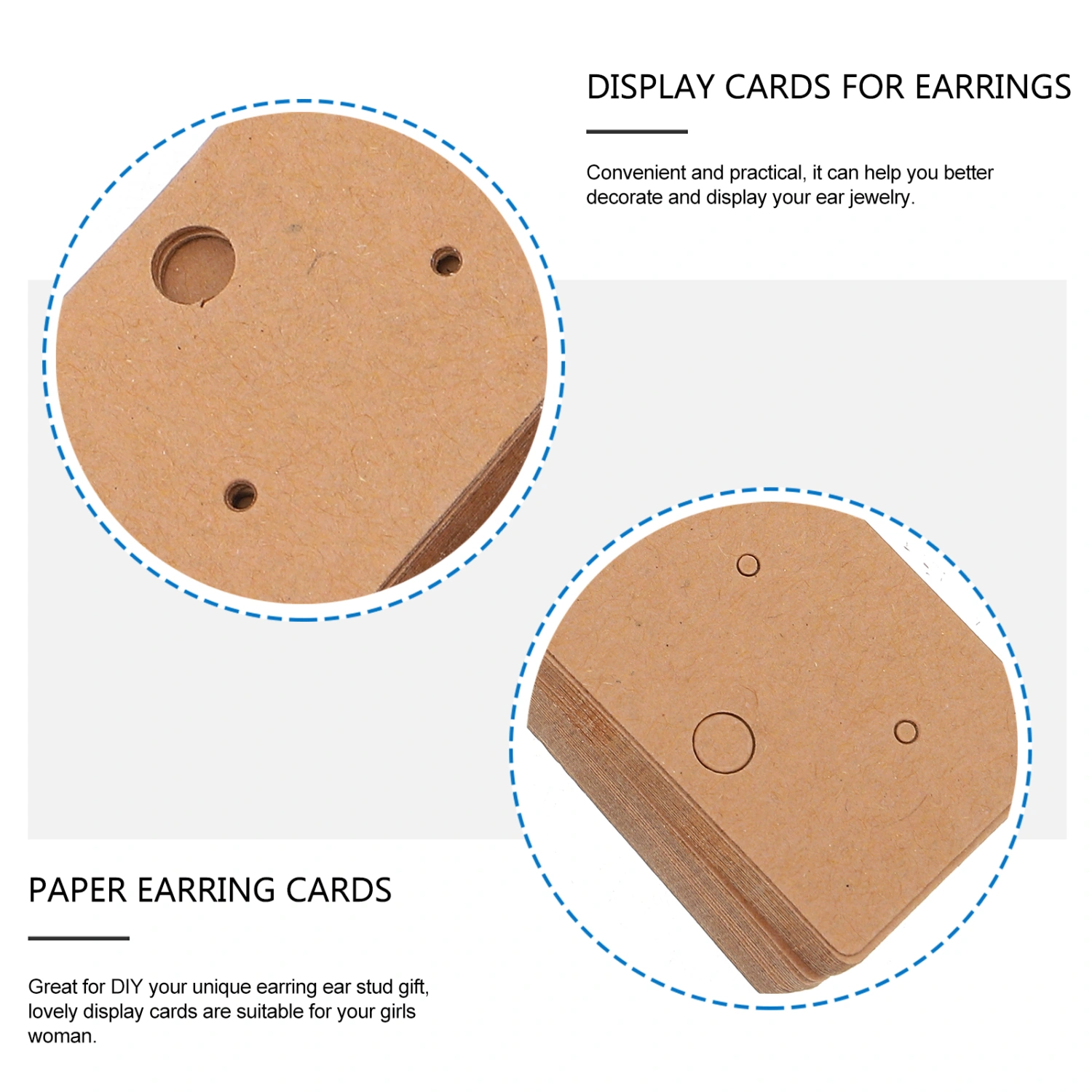 100pcs Rectangle Earring Holders Cardboard Earring Cards Earring Display Holders with OPP Bags