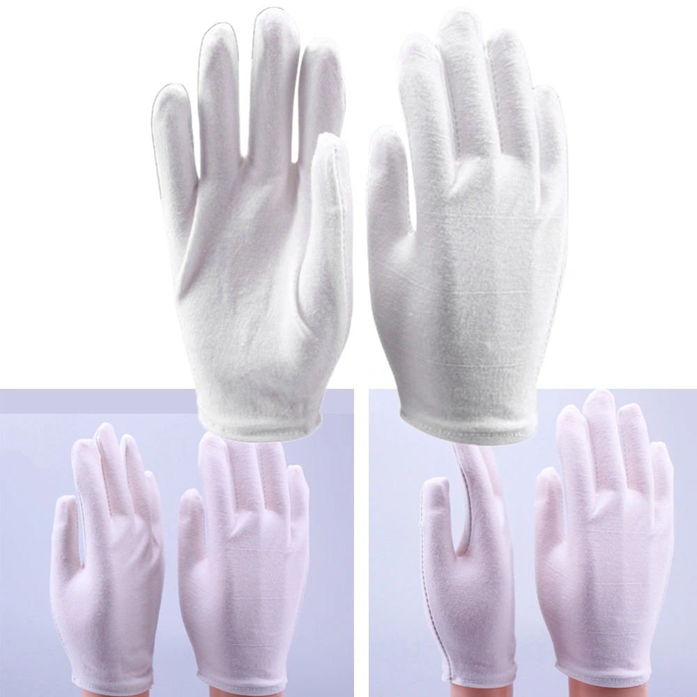 4 Pair Lightweight Cotton Protective Working Gloves Cosmetic Moisturising Lining Gloves for Industrial Labor Gardening - White