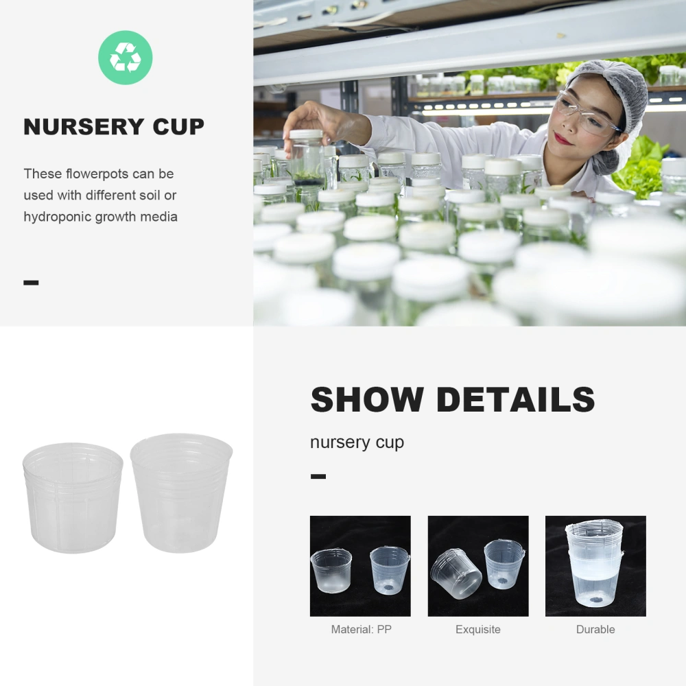 50 Set of Phalaenopsis Planting Pots Durable Gardening Cups Plastic Planting Cups with Lid