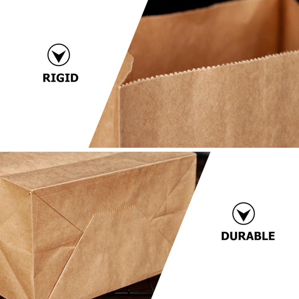 1 Set 50 Pcs Brown Paper Takeout packing Bags Bread Toast Wrapping Bags