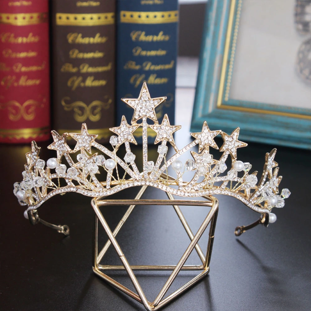 Star Crown Headdress Delicate Shinning Rhinestone Bridal Headband Wedding Dress Tiaras Hair Accessories  