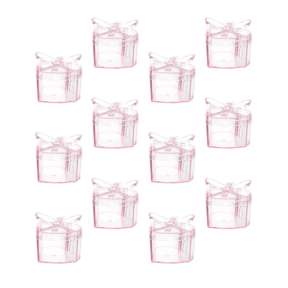 12pcs Heart Shaped Candy Box Sugar Storage Container for Festival Wedding