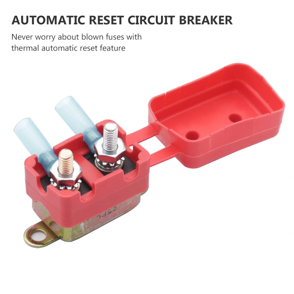 1 Set Automatic Reset 30A 12V Circuit Breaker with Red Cover for Car Boat