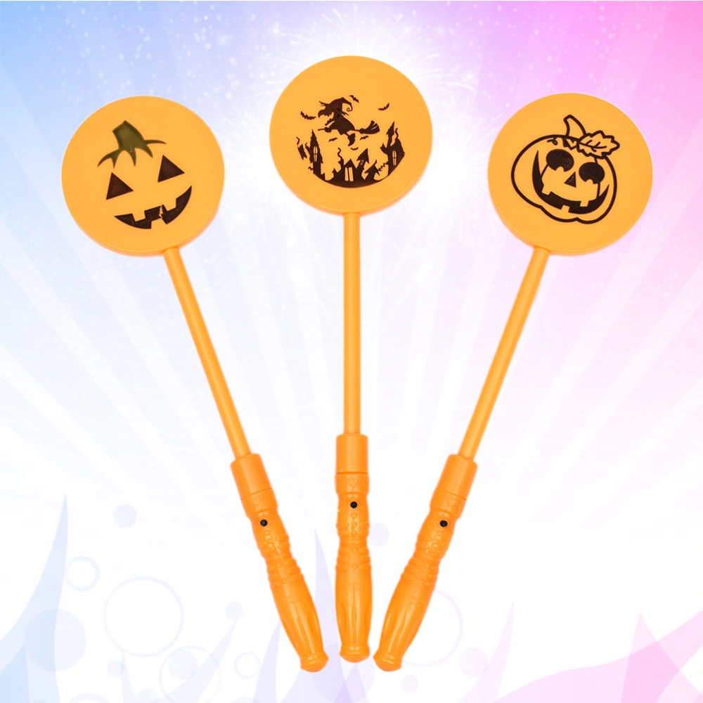 3pcs Halloween Luminance Light Stick LED Glow Stick Pumpkin Ghost Light Toy (Random Style)