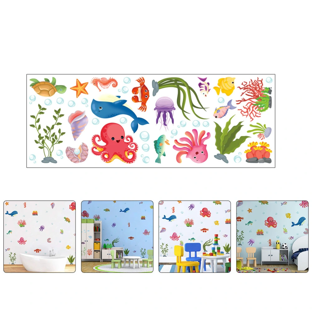 1pc Self-adhesive Wall Sticker Marine Life Wall Sticker Children Room Sticker