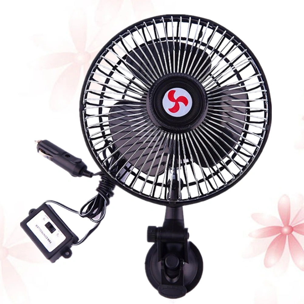 1PC 6 Inch Car Air Cooling Fan Vehicle Dashboard Fan Suction Cup Wind Cooler Fan Car Interior Accessories (24V)
