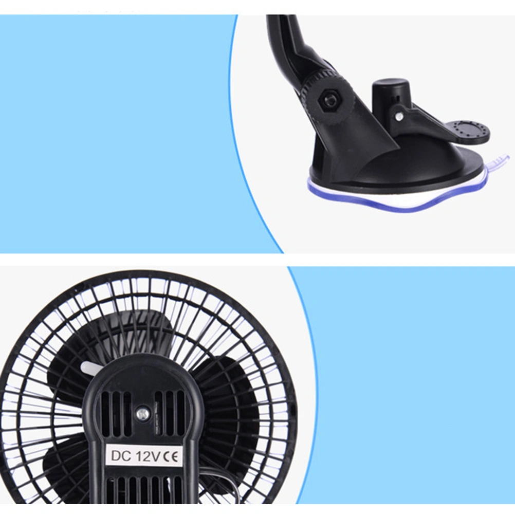 1PC 6 Inch Car Air Cooling Fan Vehicle Dashboard Fan Suction Cup Wind Cooler Fan Car Interior Accessories (24V)