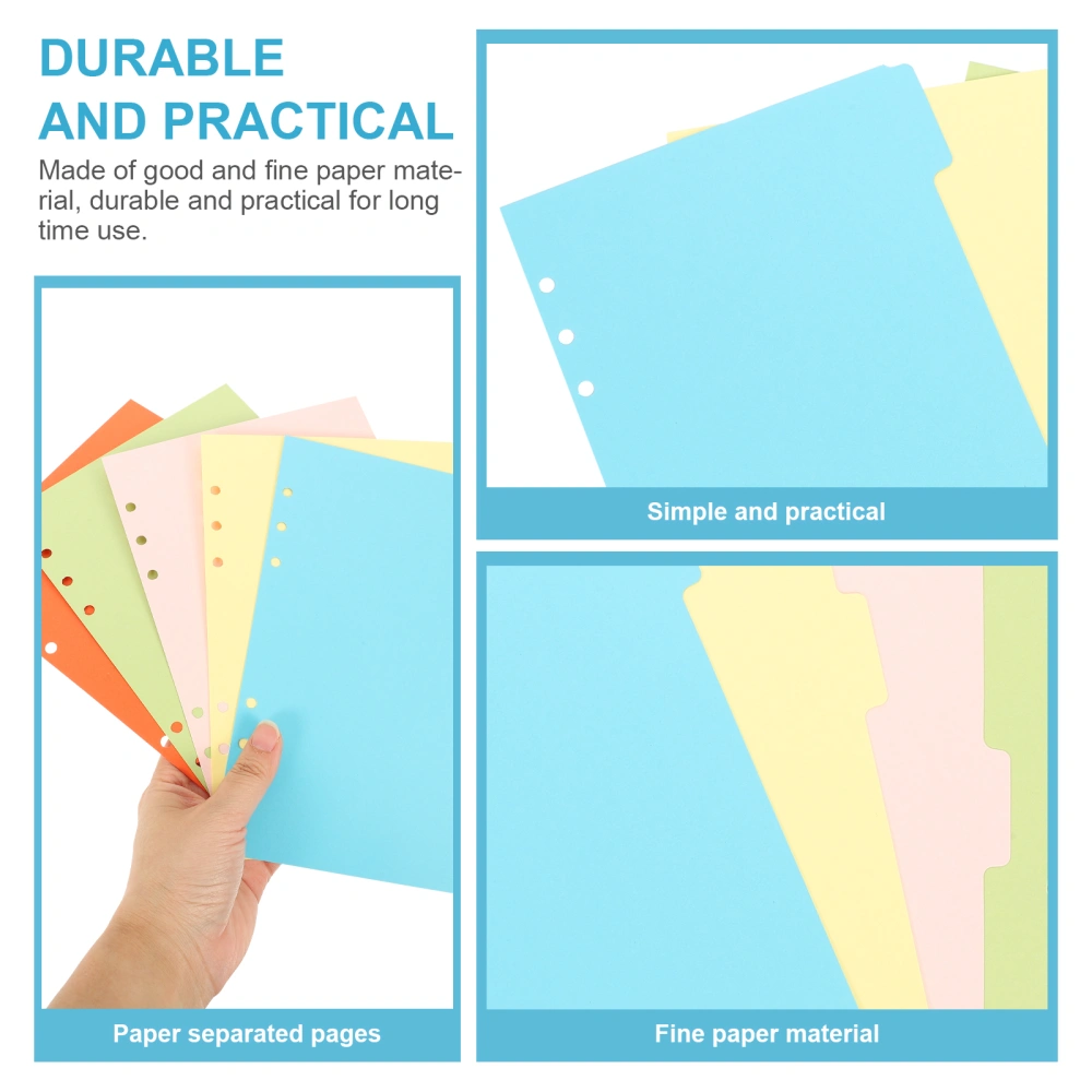 15Pcs Paper Binder Dividers Office Tab Dividers A5 Binder Dividers Classification Tab Dividers