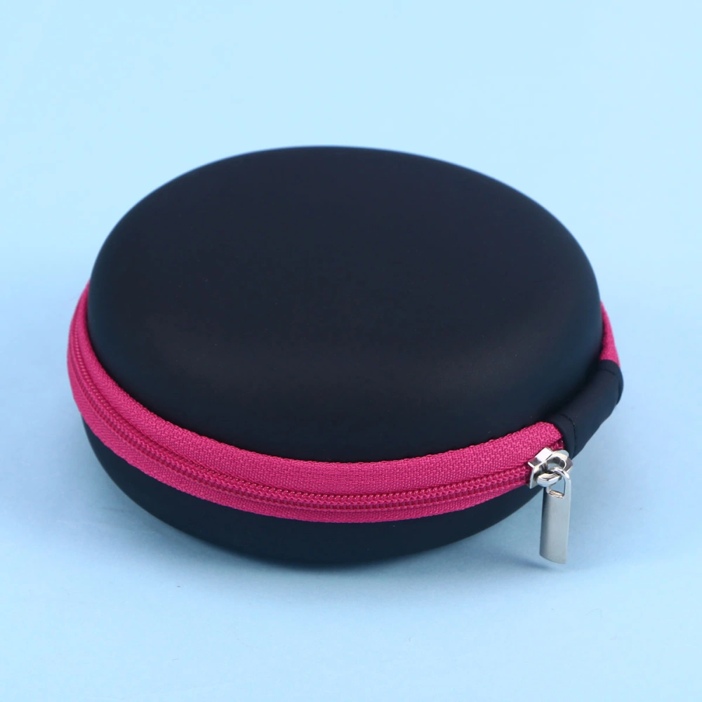 12 Grids 1/2ml Faux Leather Round Empty Carry Case Holder Portable Storage Bag for Essential Oil(Rose Red)