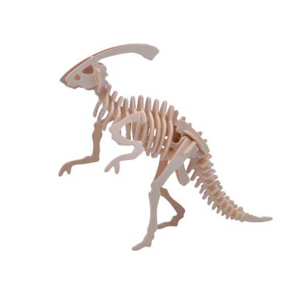 6pcs DIY Wood Dinosaur Toy Creative Dinosaur Model Toy for Baby Kid Infant (Ceratosaurus, Brontosaurus, Triceratops, Spiny Dragon, Stegosaurus, Tyrannosaurus Rex)