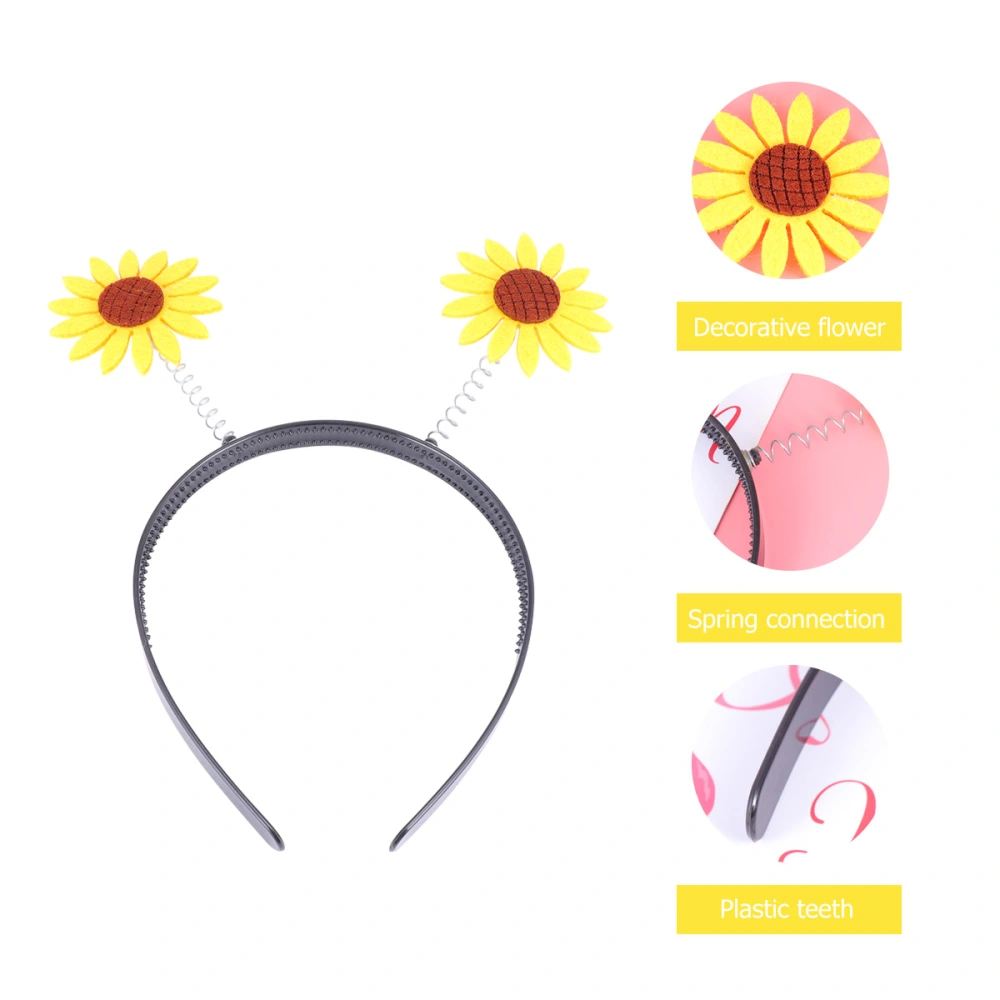 4pcs Simulation Sunflower Headbands Adorable Hair Hoops Spring Design Head Hoops Party Headdress for Travel