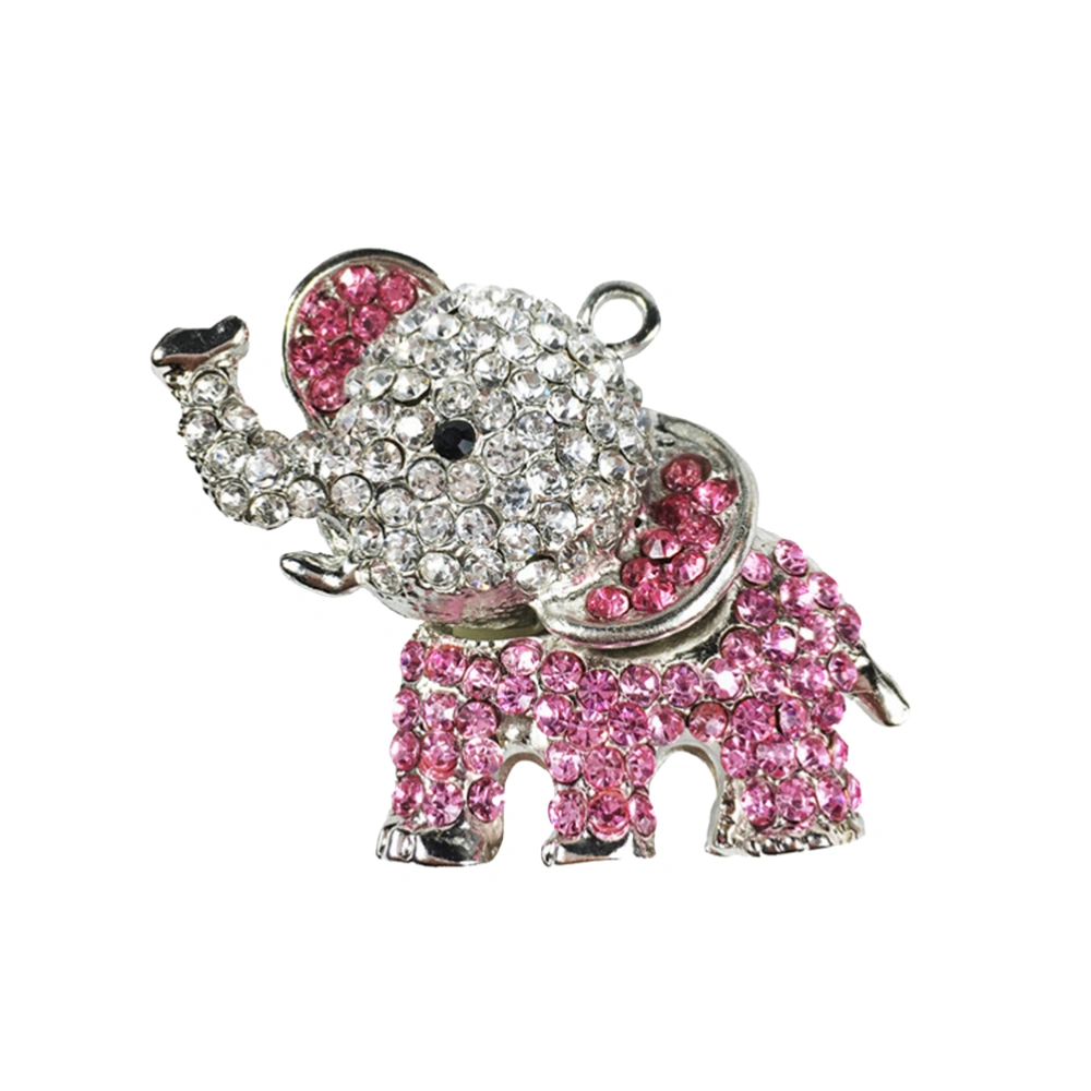 Diamond-mounted Elephant Car Air Outlet Perfume Clip Air Freshener Diffuser Ornament Automobile Perfume (Silver)