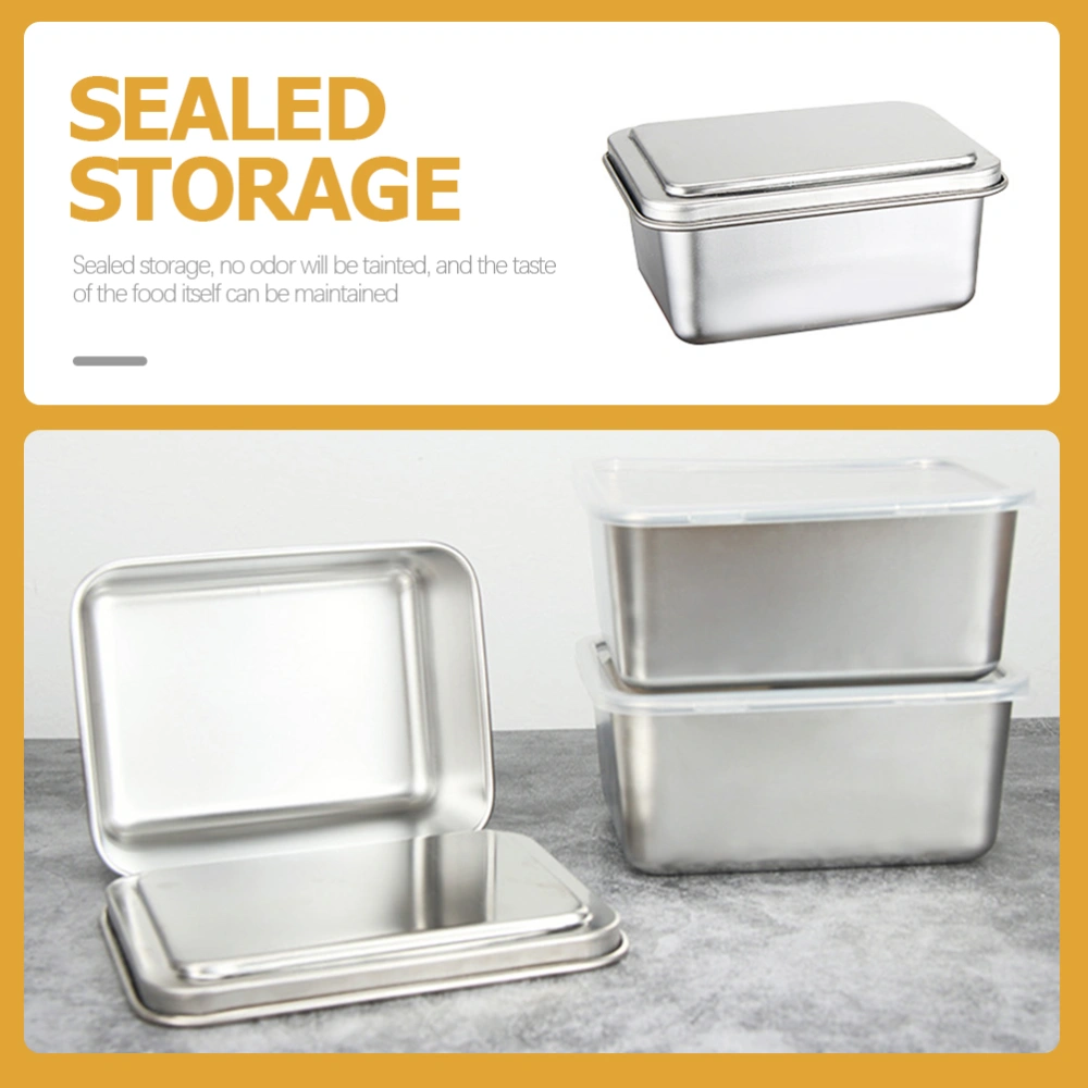 Stainless Steel Food Container Portable Bento Box Creative Lunch Container with Cover