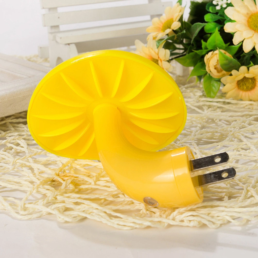 2pcs Light Controlled LED Mushroom Night Light Decorative Plug in Night Light Lamp with US Plug Yellow Light