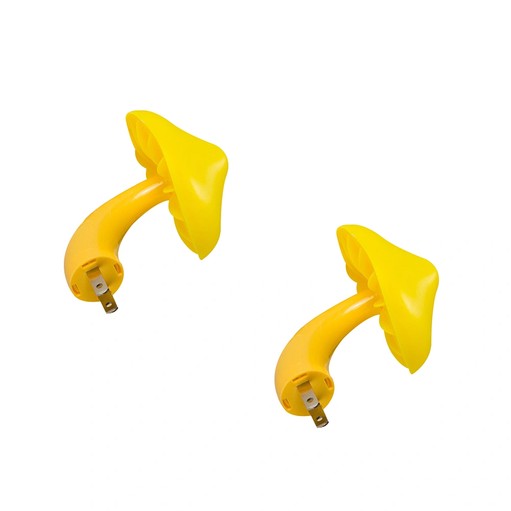 2pcs Light Controlled LED Mushroom Night Light Decorative Plug in Night Light Lamp with US Plug Yellow Light