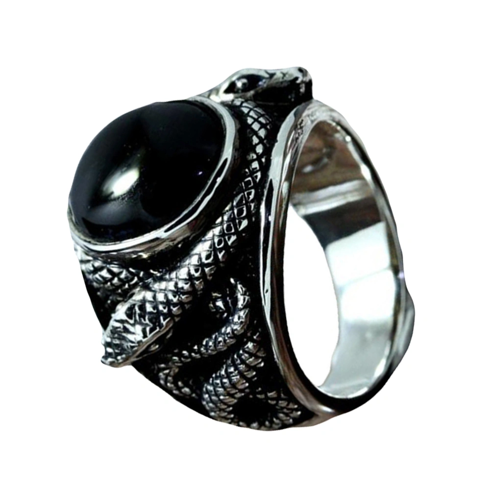 Black Creative Snake Ring Animal Exquisite Finger Ring Fashion Finger Jewelry