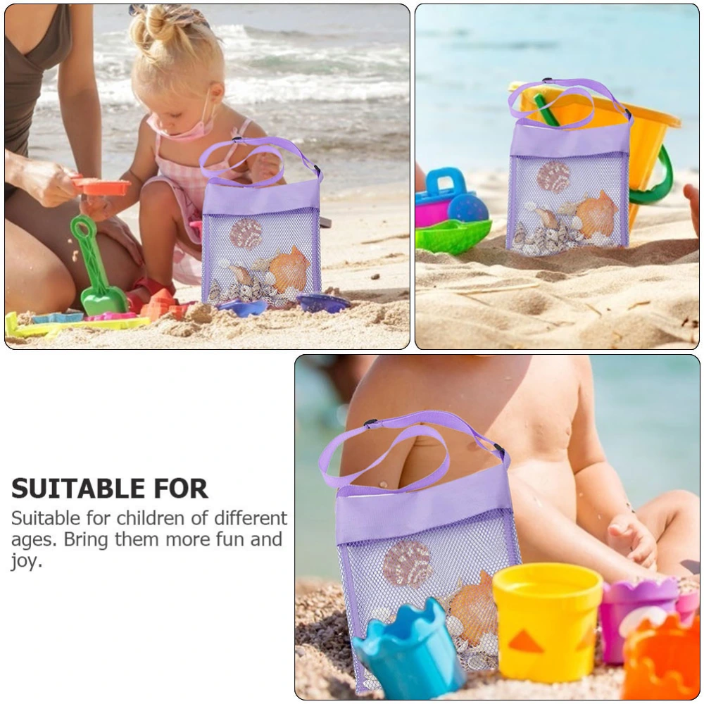 1pc Portable Beach Toy Tote Shell Bag Beach Bag Mesh Pouch for Kids Children