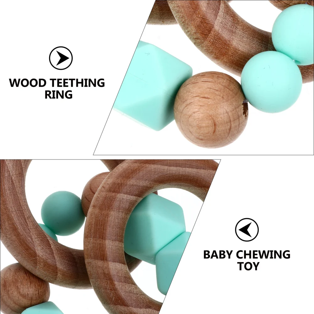 1pc Infants Wooden Teething Ring Baby Teether Toy Baby Teether Bracelet