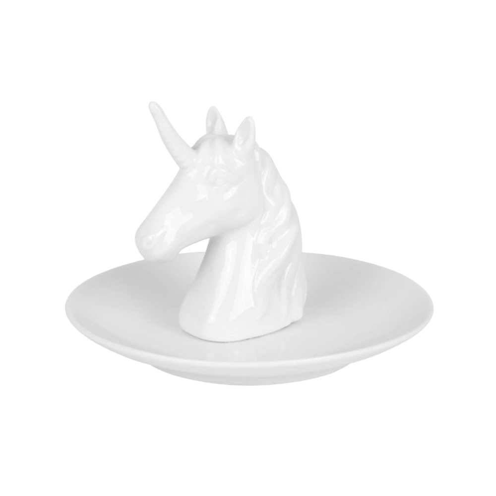 Nordic Style Ceramic Jewelry Plate Organizer Decorative Unicorn Jewelry Dish Tray Desktop Ornament for Bracelet Earring Ring Necklace