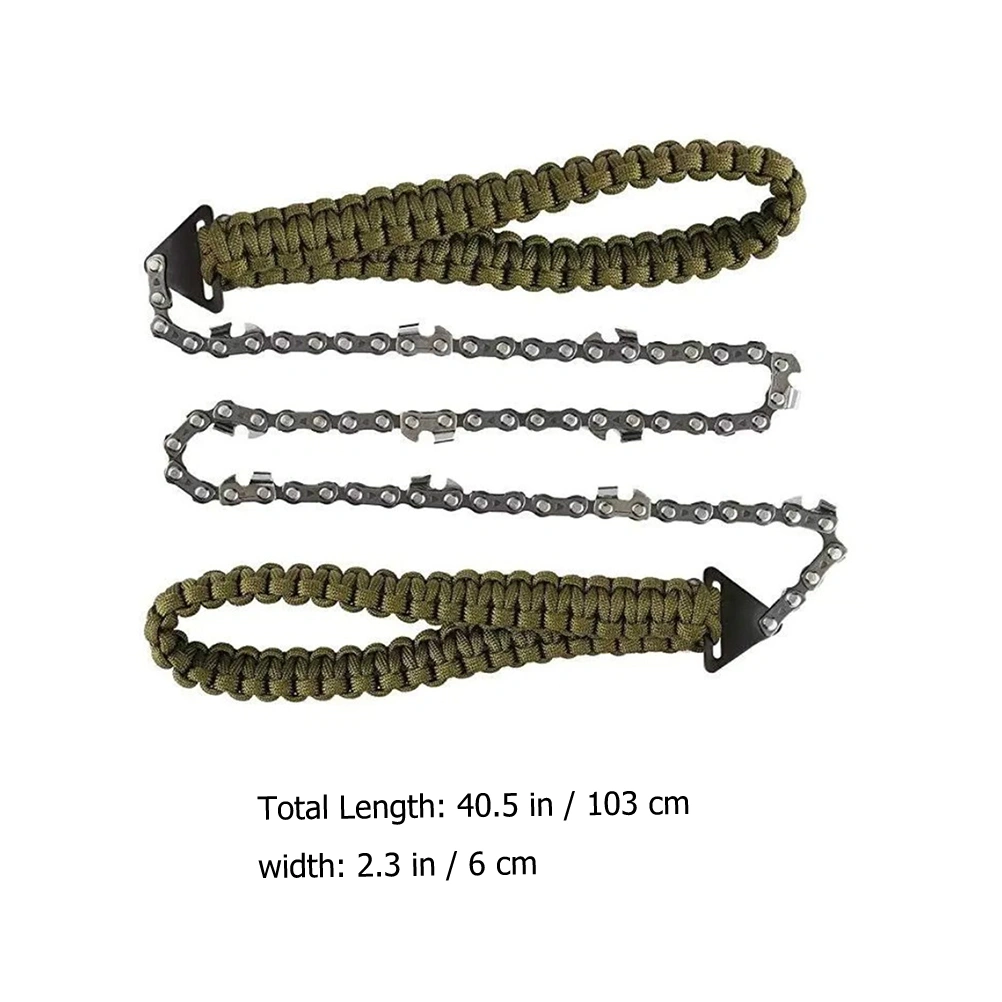 1pc Hand Zipper Sawing Rope Sawing Tool Camping Survival Pocket Sawing Tool Green