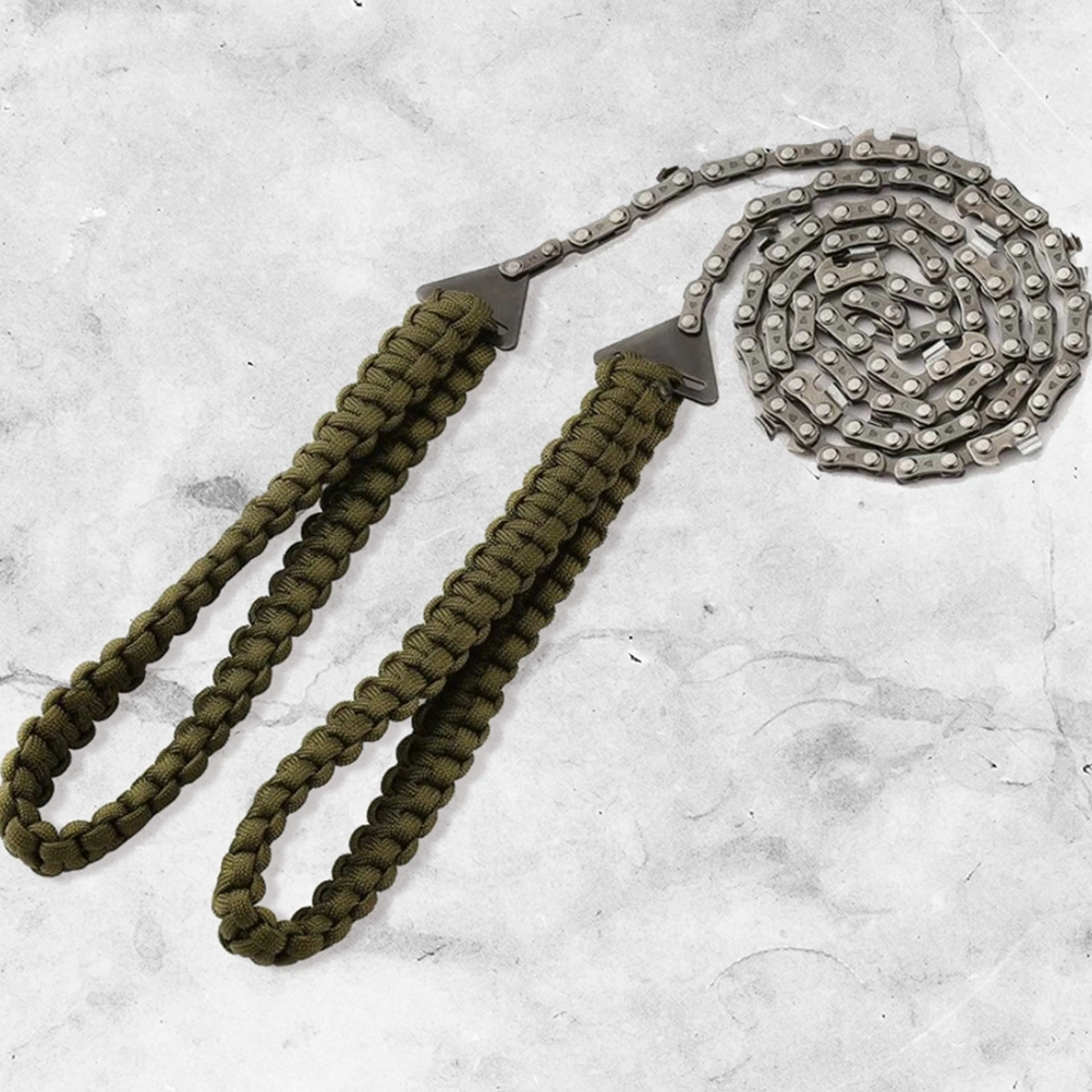1pc Hand Zipper Sawing Rope Sawing Tool Camping Survival Pocket Sawing Tool Green