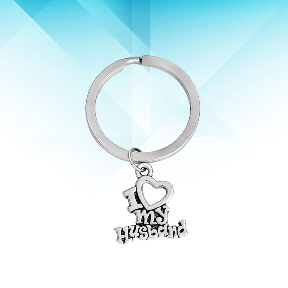 Creative Pendant Keyring Keychain Letter Pendant Decoration Accessories Valentine's Day Anniversary Birthday Gift (Husband)