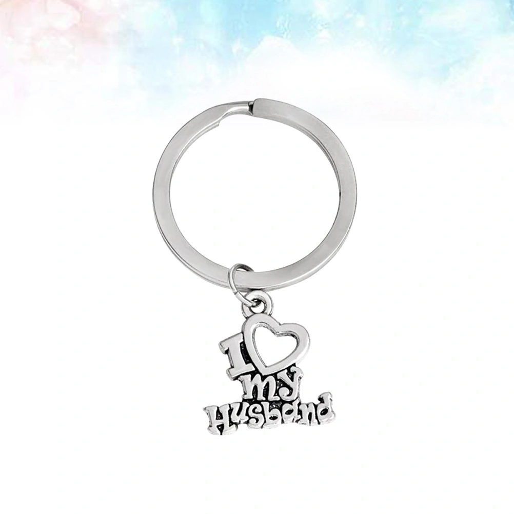 Creative Pendant Keyring Keychain Letter Pendant Decoration Accessories Valentine's Day Anniversary Birthday Gift (Husband)