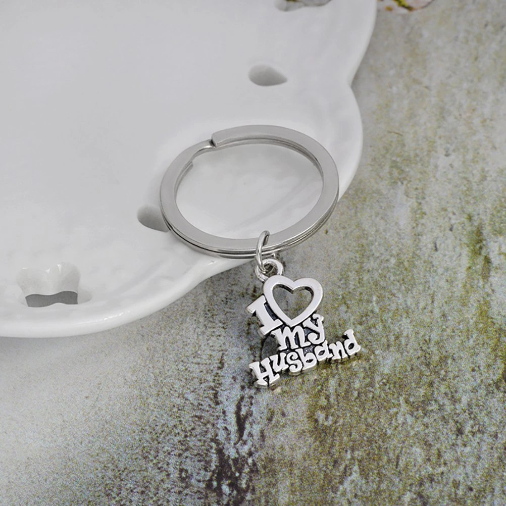 Creative Pendant Keyring Keychain Letter Pendant Decoration Accessories Valentine's Day Anniversary Birthday Gift (Husband)