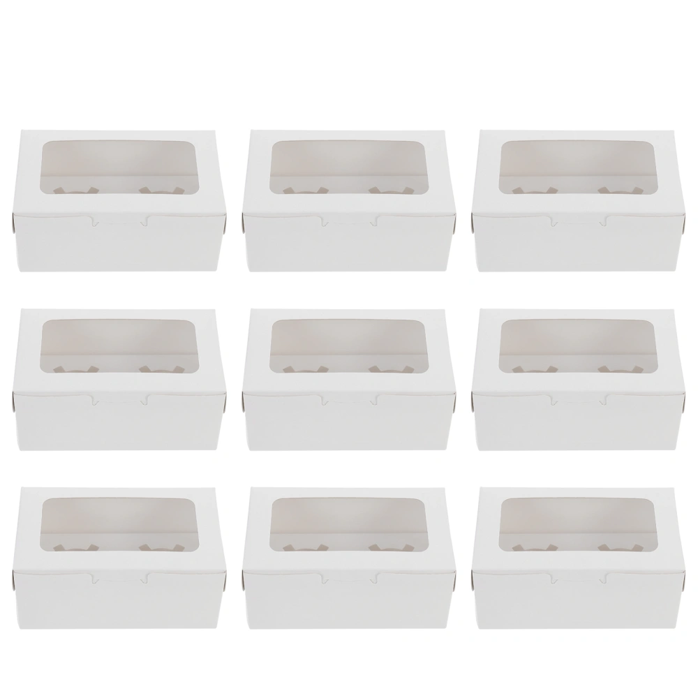 15pcs Cupcake Storage Cases Upper Window Boxes Cake Boxes Cupcake Packing Boxes