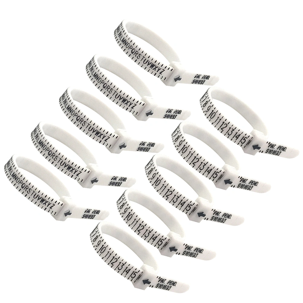 10pcs Finger Size Gauge Measuring Tool Ring Sizers Measurer Finger Gauge Tool